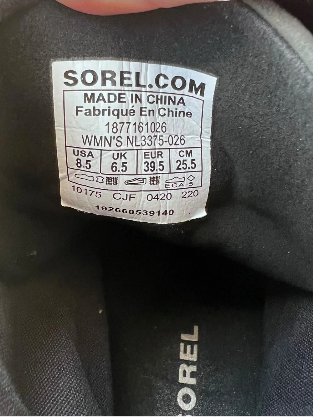 Sorel excellent pre